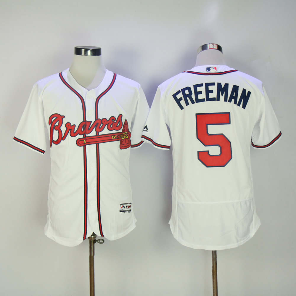 Men Atlanta Braves #5 Freeman White MLB Jerseys